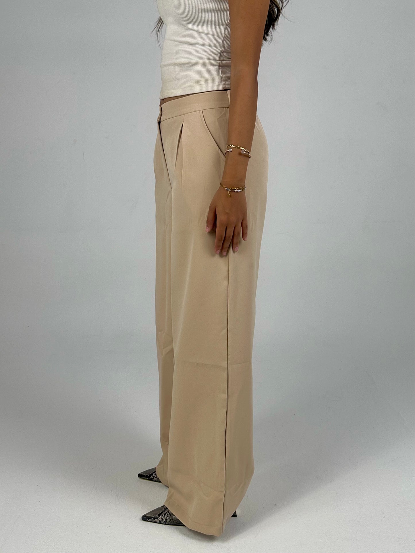 Tailored Pants in Beige