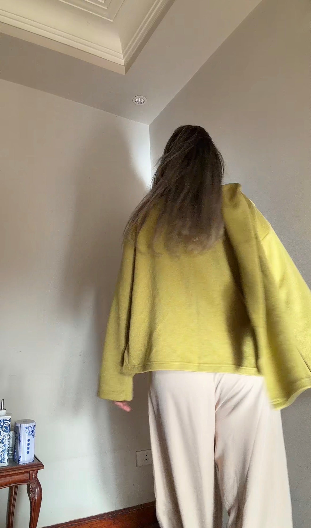 Scarf Cardigan in Apple green