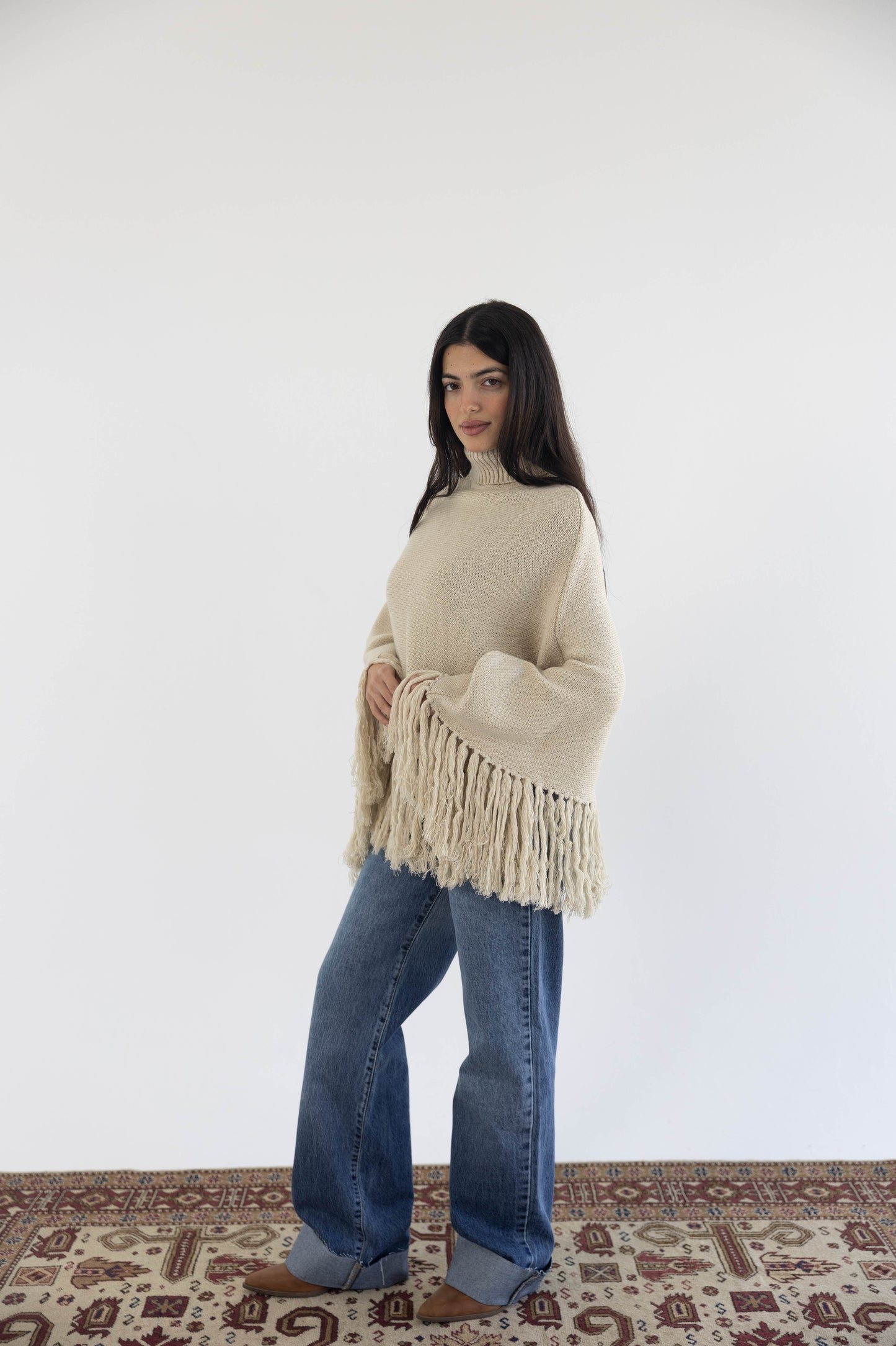 Poncho in beige