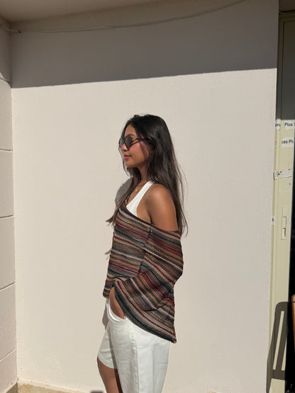 naika poncho in pink burgundy