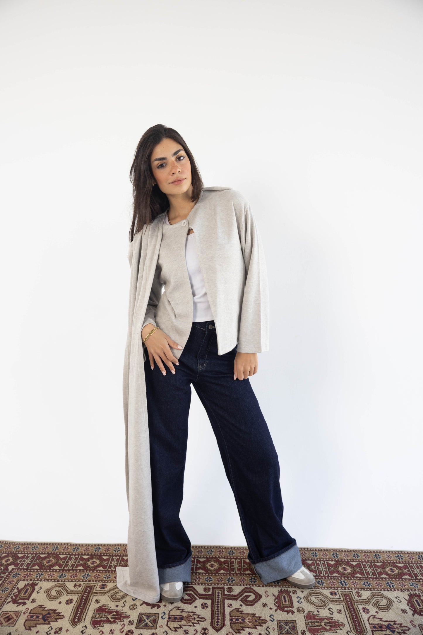 Scarf Cardigan in Greish