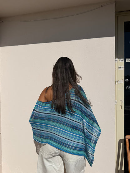 naika poncho in blue