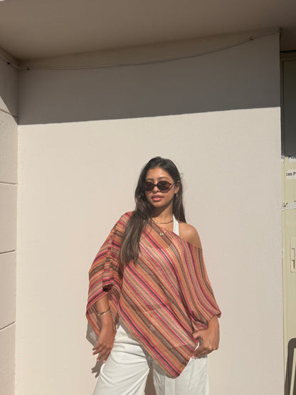 naika poncho in pink