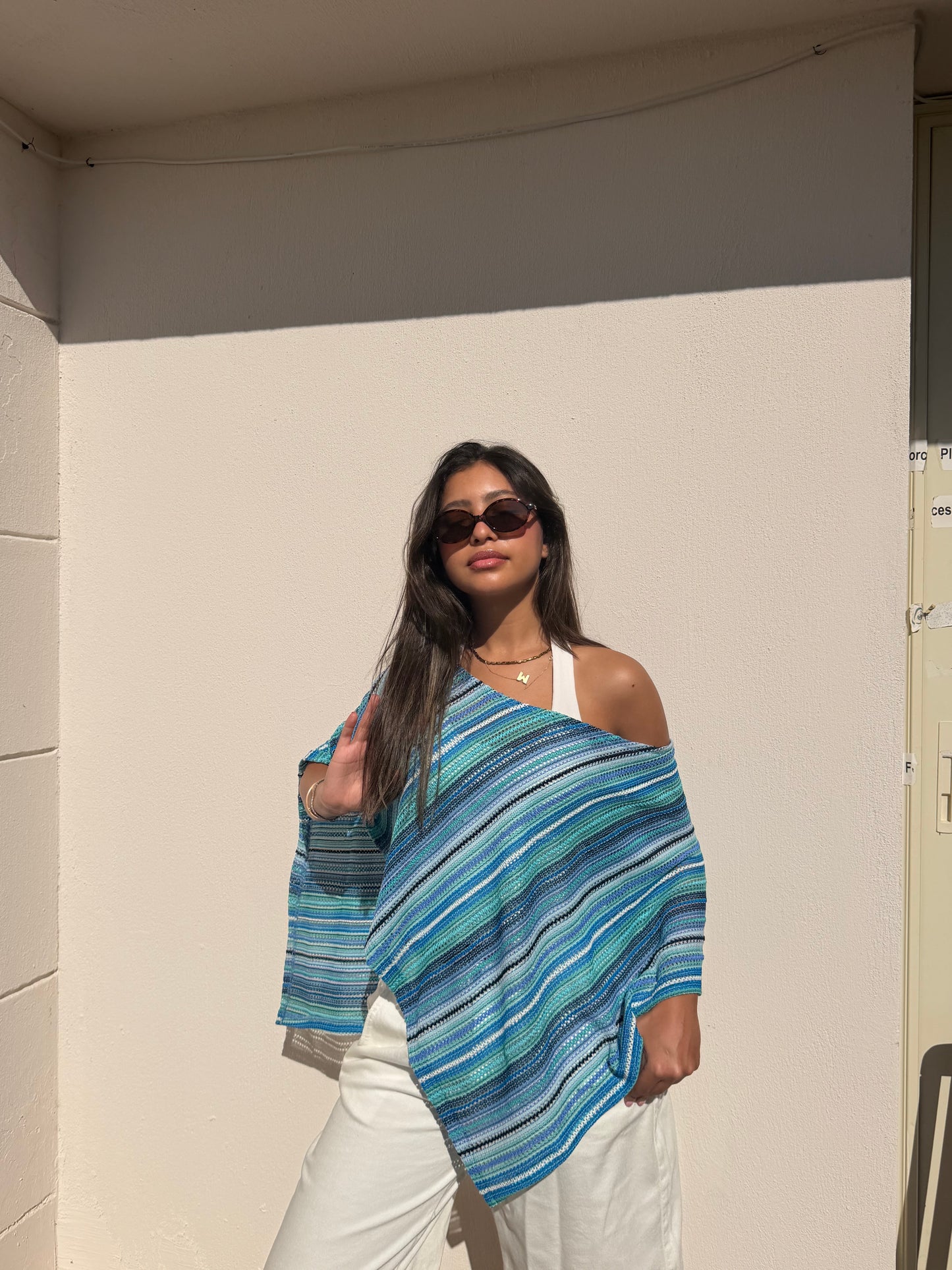 naika poncho in blue