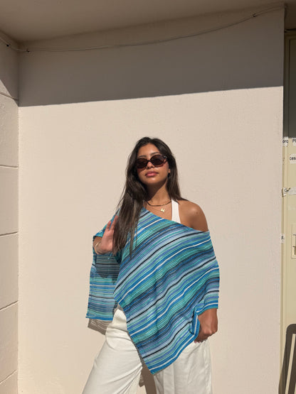 naika poncho in blue