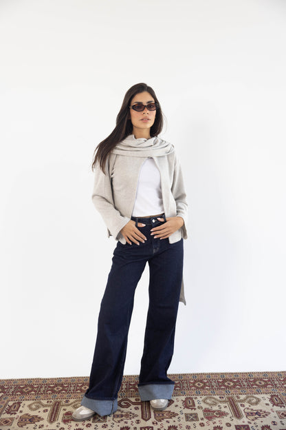 Scarf Cardigan in Greish