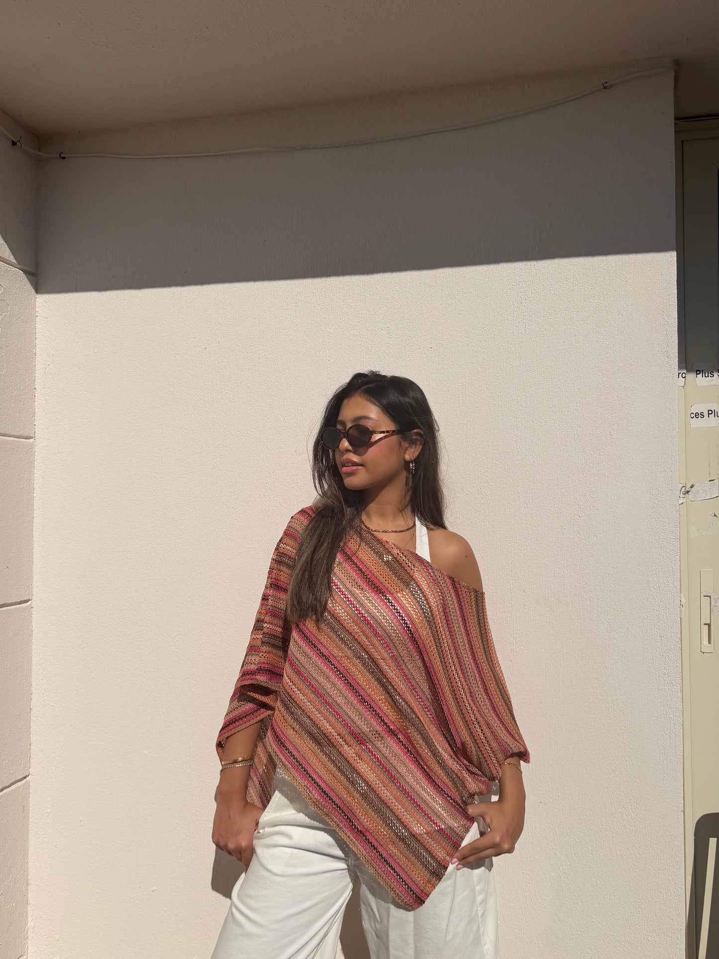 naika poncho in pink