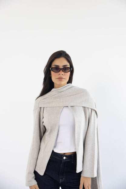 Scarf Cardigan in Greish