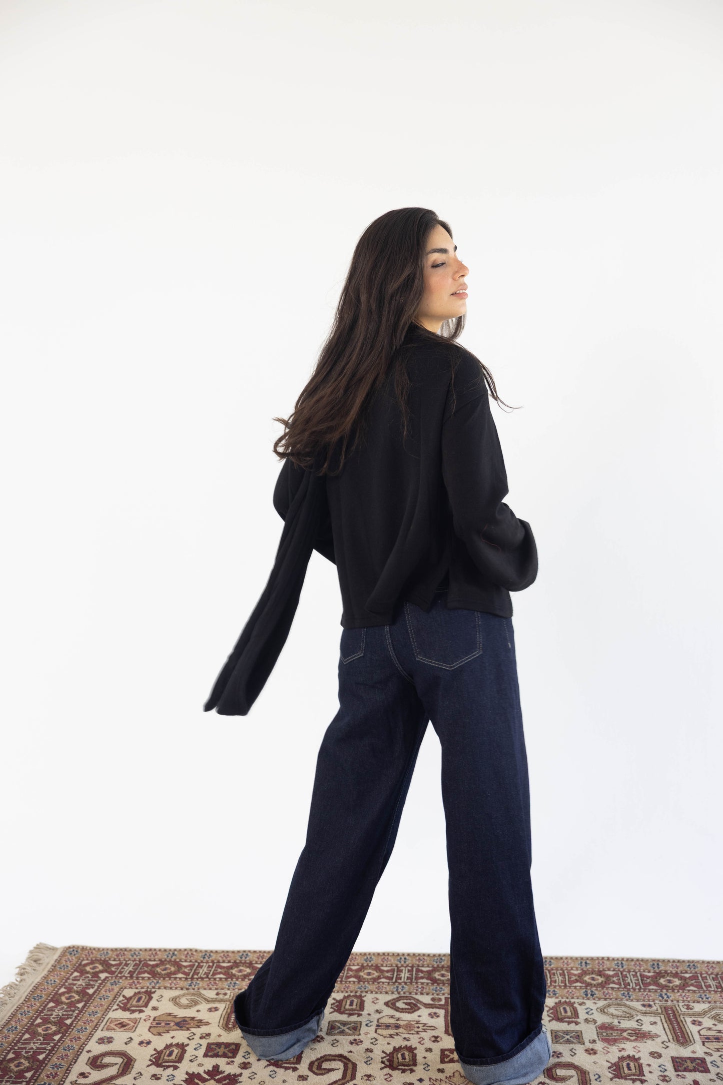 Scarf Cardigan in Black