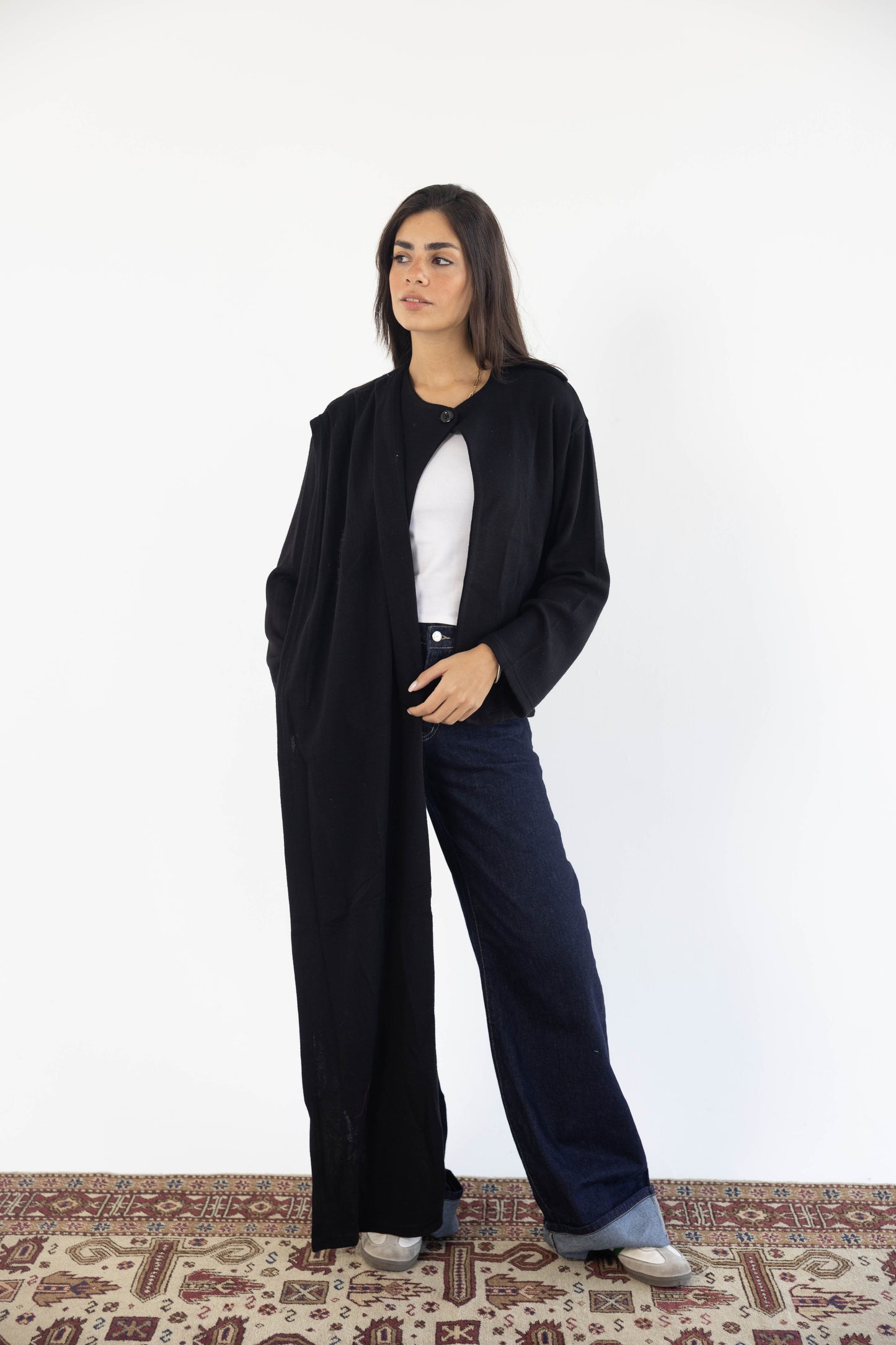 Scarf Cardigan in Black