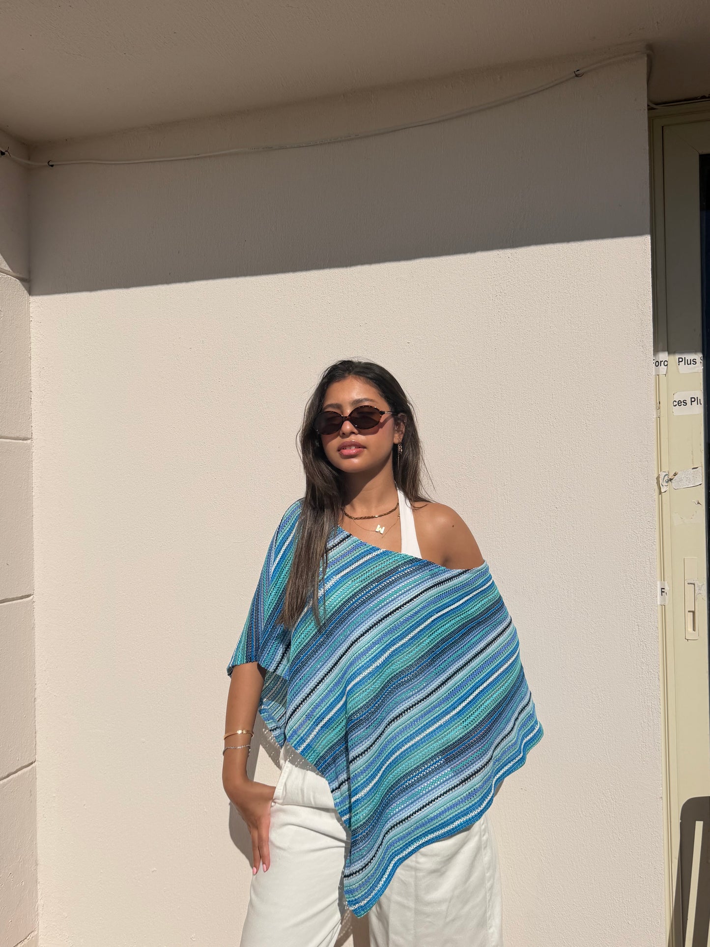 naika poncho in blue