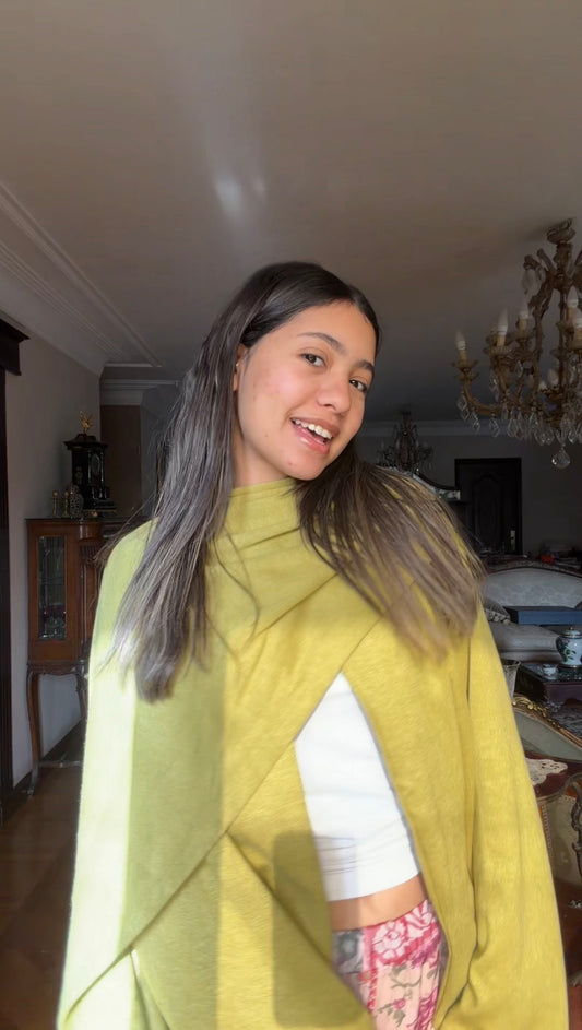 Scarf Cardigan in Apple green