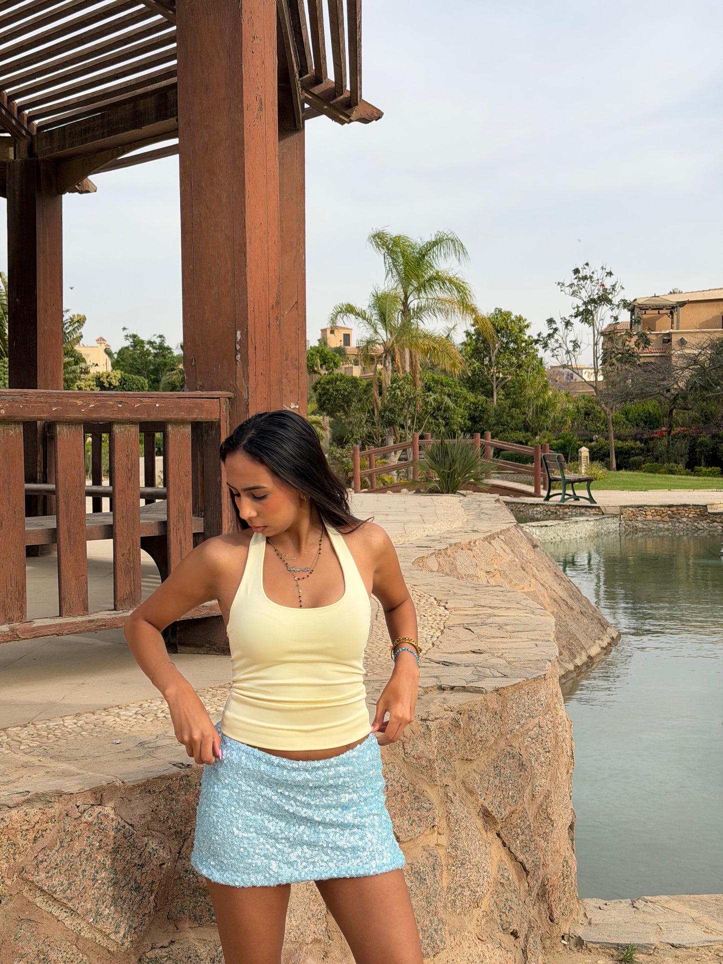 Halter Tops in butter yellow