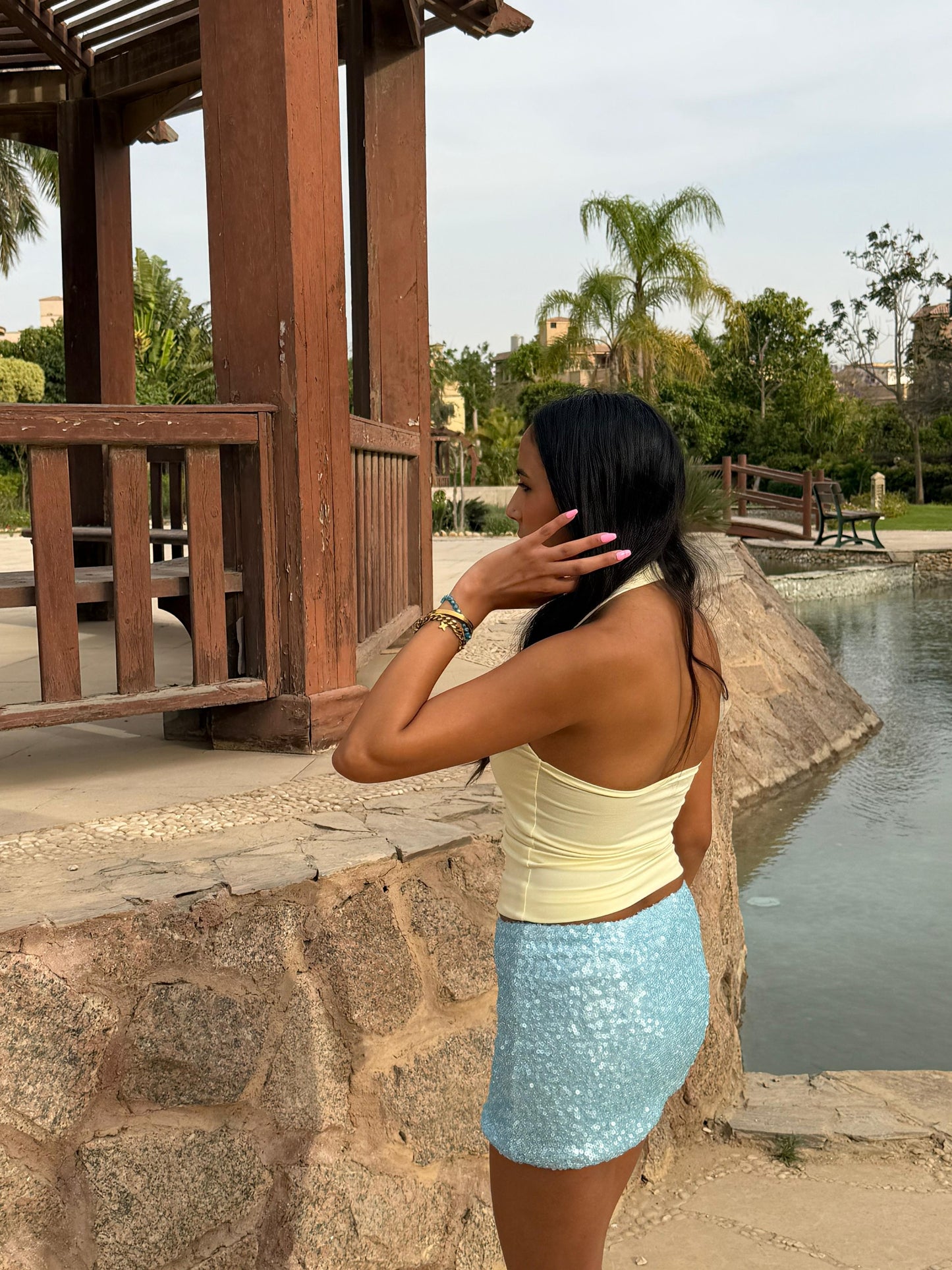 Halter Tops in butter yellow