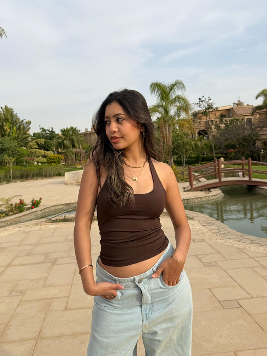 Halter Tops in Brown
