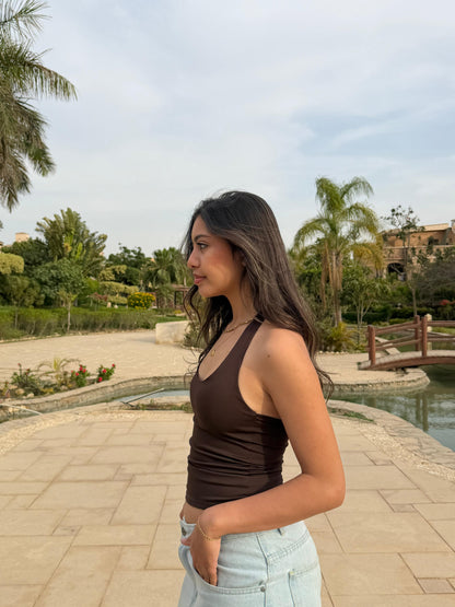 Halter Tops in Brown